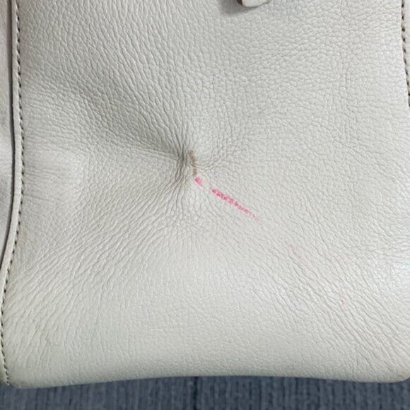 Kate Spade Chain Strap Satchel Shoulder Bag Purse Cream Leather PXRU2671-S363 - Picture 10 of 17